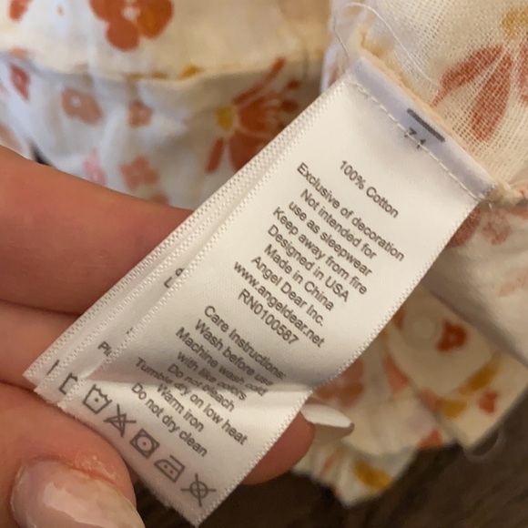 Angel dear 3-6 months blouse cotton orange fall thanksgiving holiday lux baby - Picture 4 of 4